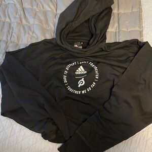 Peloton Adidas Black Hoodie with White Logo